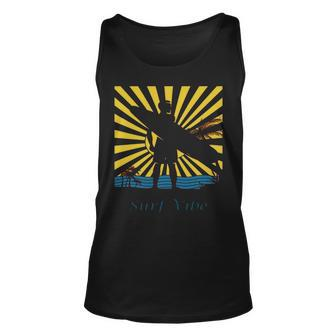 Surf Vibe Surfer Surf Board Mens Boys Surfing Tank Top | Mazezy