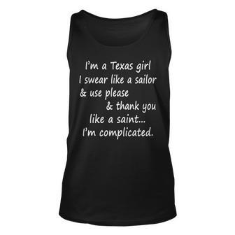 Texas Girl I Swear Like A Sailor & Thank You Like A Saint Tank Top | Mazezy