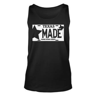 Texas Made Lone Star License Plate Tank Top | Mazezy