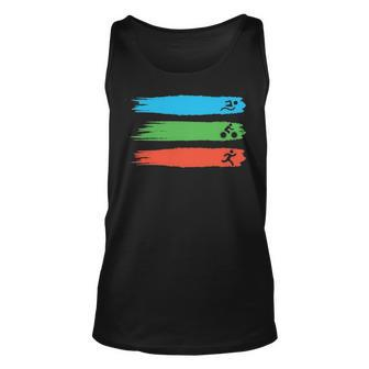 Triathlon Lover Graphic Swimming Cycling Running Tank Top | Mazezy