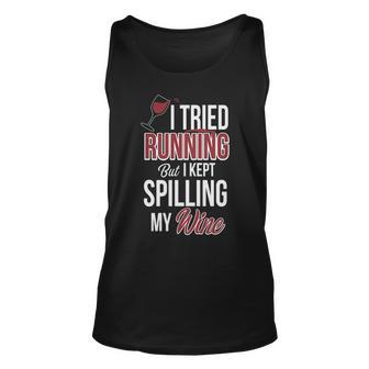 I Tried Running But Kept Spilling My Wine Tank Top | Mazezy