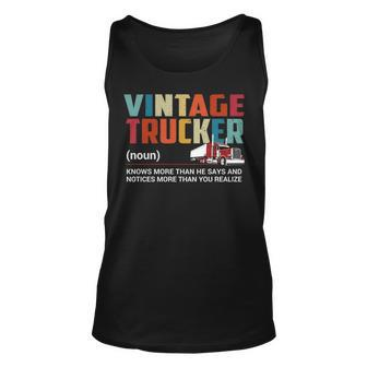 Truck Driver Vintage Trucker Noun Tank Top | Mazezy AU
