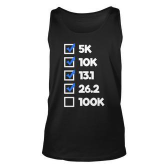 Ultra Marathon 100K Next Running Checklist Tank Top | Mazezy