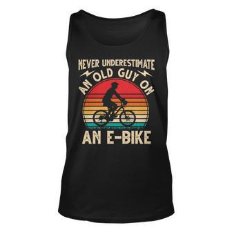Never Underestimate An Old Guy An E Bike Biking Tank Top | Mazezy