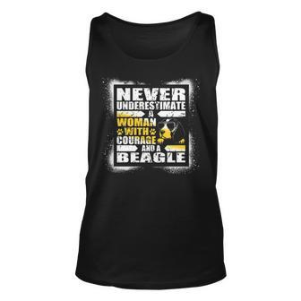 Never Underestimate Woman Courage And Her Beagle Tank Top | Mazezy