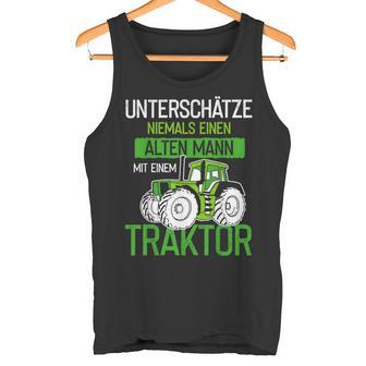 Unterschätze Niemals Einen Alten Mann Mit Einem Traktor Opa Tank Top - Geschenkecke