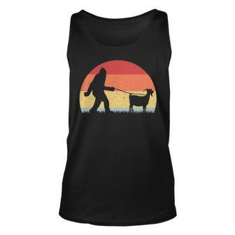 Vintage Bigfoot Walking Goat Sasquatch Tank Top | Mazezy