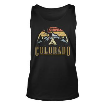 Vintage Colorado Mountains Camping Campfire Retro Tank Top | Mazezy