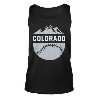Vintage Denver Colorado Wilderness Skyline Baseball Tank Top | Mazezy
