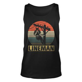 Vintage For Lineman For Who Love Lineman Tank Top | Mazezy