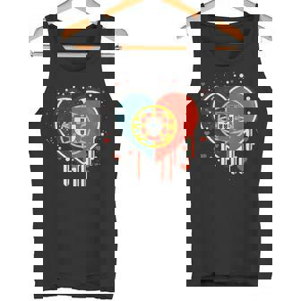 Vintage Portugués Banner Fan Portugal Bandera Corazón Retro Camiseta sin mangas - Regaloses