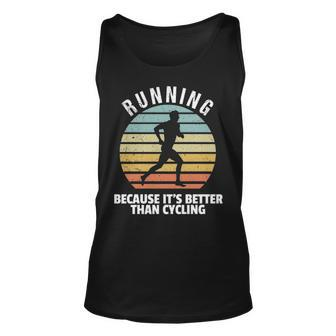 Vintage Running Its Better Than Cycling Running Saying Tank Top | Mazezy