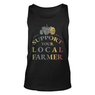 Vintage Tractor Support Your Local Farmer Tank Top | Mazezy