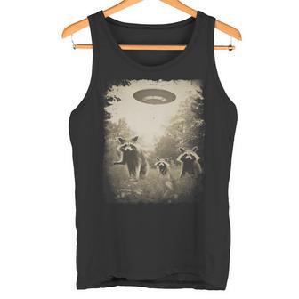 Vintage Waschbär Raccoon Ufo Alien Motiv Tier Waschbär Tank Top - Geschenkecke