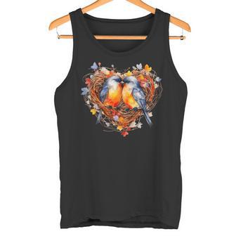 Vogelpaar Hochzeitögel Im Nest Aus Blumen Flitterwochen Tank Top - Geschenkecke