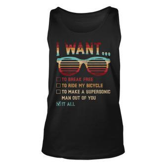 I Want To Break Free To Ride My Bicycle It All Idea Tank Top | Mazezy