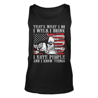 Welding That's What I Do I Weld American Flag Proud Welder Tank Top | Mazezy AU