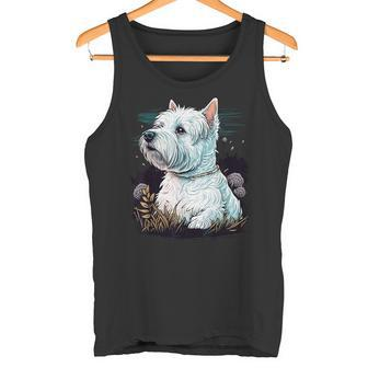 West Highland Terrier Dog On Westie Lover Tank Top - Seseable