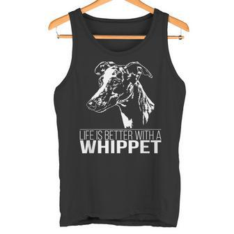 Whippet Life Is Better Greyhounds Dog Slogan Tank Top - Seseable