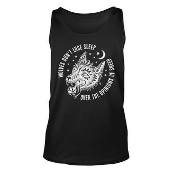 Wolves Don't Lose Sleep Over Opinion Of Sheep Tank Top | Mazezy