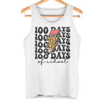 100 Tage Schule Lightning Bolt Pencil 100 Tag Für Lehrer Tank Top - Seseable