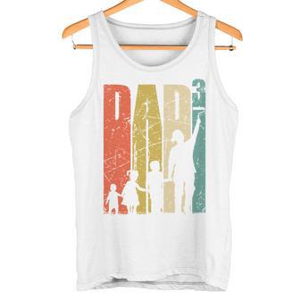 Dad Hoch 3Ater Papa Mit 3 Kinder Künstler Maler Lackierer Tank Top - Geschenkecke