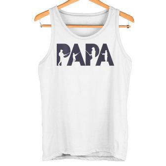 Damen Fisherman Papa Fisher Dad Angelnater Geschenk Mit-Ausschnitt Tank Top - Geschenkecke