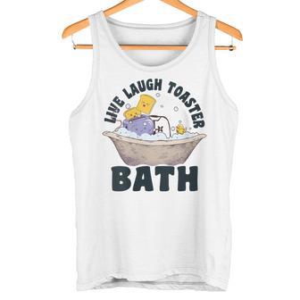 Damen Lustiger Toaster Zitat Live Laugh Toaster Bad Papa Humor Mit-Ausschnitt Tank Top - Geschenkecke