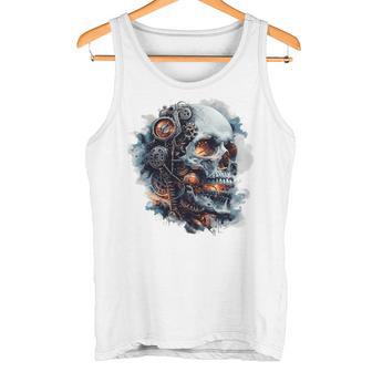 Eindringliche Steampunk-Totenkopf-Geheimnisse Inspiration Grafikdesign Tank Top - Seseable