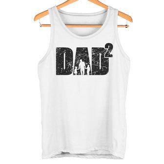 Father's Day Ater Werden Zweifacher Papa Zwei Kinder Tank Top - Geschenkecke