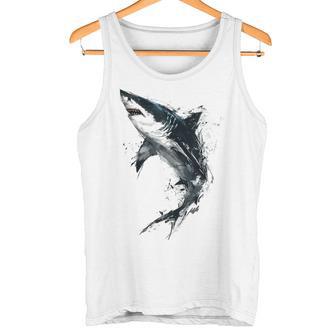 Hai Malerei Kunst Abstrakte Tierzeichnung Grafik Hai Tank Top - Geschenkecke