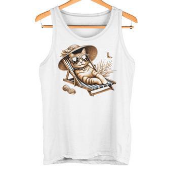 Katze Am Strand Haustier Für Katzenliebhaber Tank Top - Geschenkecke