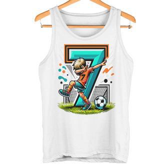 Kinder Fussball Geburtstag Junge 7 Jahre Party Motiv Tank Top - Seseable