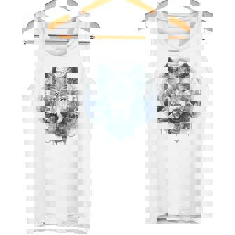 Ojos Azules De Lobo Motivo Animal Lobo Camiseta sin mangas - Regaloses