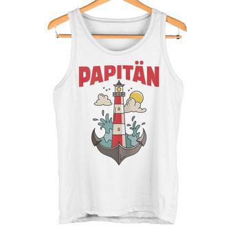 Papitänatertag Bester Papa Anker Leuchtturm Norden Kapitän Kapuzenjacke Tank Top - Geschenkecke