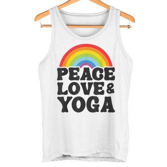 Peace Love & Yoga Regenbogen Hippie Retro Yoga Tank Top - Geschenkecke