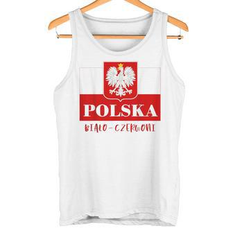 Polska Bialo-Czerwoni Polnische Flagge Polnisches Emblem Weißer Adler Tank Top - Seseable