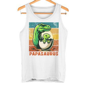 Retro Papasaurusatertag Bester Papa T-Rex Papa Dinosaur Tank Top - Geschenkecke