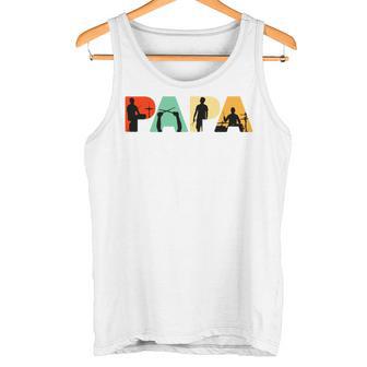 Retro Schlagzeug Papa Lustig Papa Schlagzeuger Tank Top - Geschenkecke