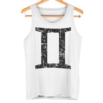 Sternzeichen Zwillingintage Schwarz Zwillinge Tank Top - Geschenkecke