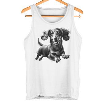 Verspielter Dackel Süßes Porträt Tank Top - Geschenkecke