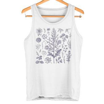 Vintage-Inspirierte Blume Botanischer Naturforscher Tank Top - Seseable