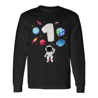 1 Astronaut Geburtstagsfeier 1 Jahr Altes Astronomie-Kostüm Langarmshirts - Seseable