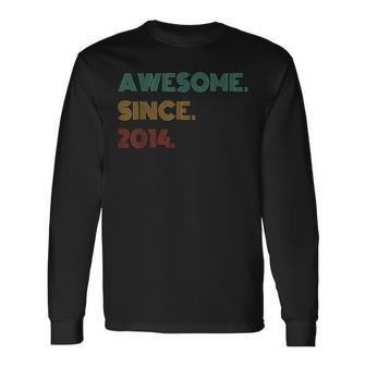 10 Years Old Awesome Since 2014 10Th Birthday Long Sleeve T-Shirt - Seseable