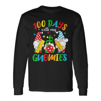 100 Days With My Gnomies Gnome 100 Days Of School Brighter Long Sleeve T-Shirt - Seseable