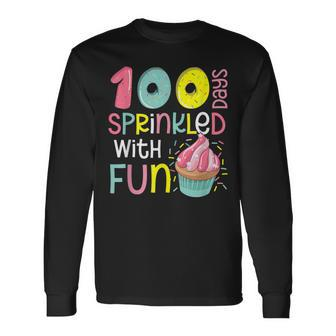 100 Days Sprinkled With Fun Cupcake 100Th Day Of School Girl Long Sleeve T-Shirt - Monsterry