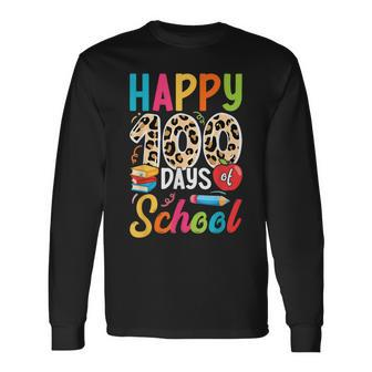100Th Day Of School Boys Girls Happy 100 Days Of School Long Sleeve T-Shirt - Seseable