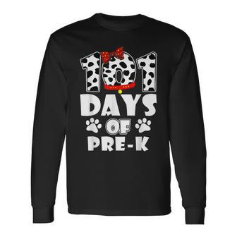 101 Days School Pre K Dog 100 Days Smarter Students Teachers Long Sleeve T-Shirt - Monsterry AU