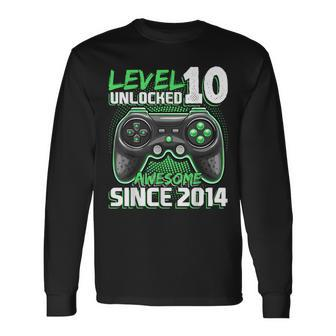 10Th Birthday Gamer 10 Year Old Bday Boy Ten Son Long Sleeve T-Shirt - Seseable