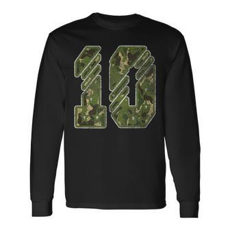 10Th Birthday Soldier 10 Year Old Military Themed Camo Long Sleeve T-Shirt - Monsterry DE
